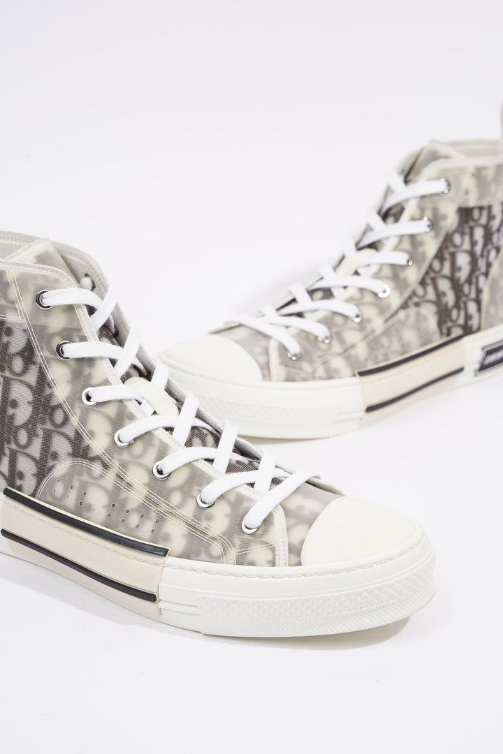 Christian Dior B23 Hightops White / Black Oblique Canvas EU 44 UK 10