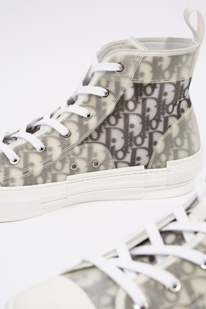 Christian Dior B23 Hightops White / Black Oblique Canvas EU 44 UK 10