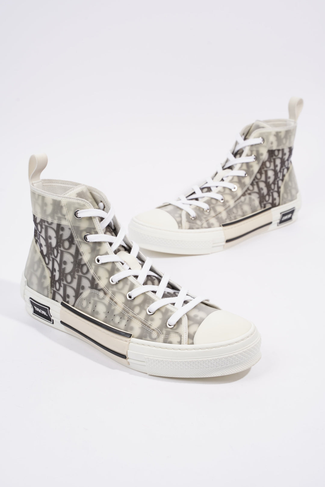 Christian Dior B23 Hightops White / Black Oblique Canvas EU 44 UK 10