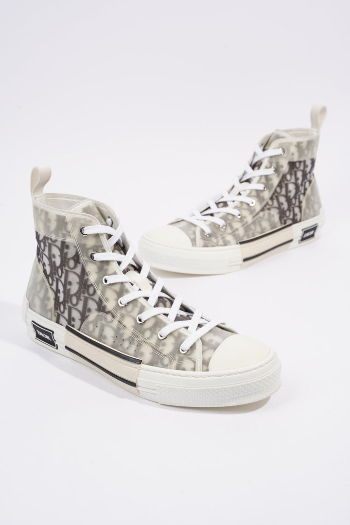 Christian Dior B23 Hightops White / Black Oblique Canvas EU 44 UK 10