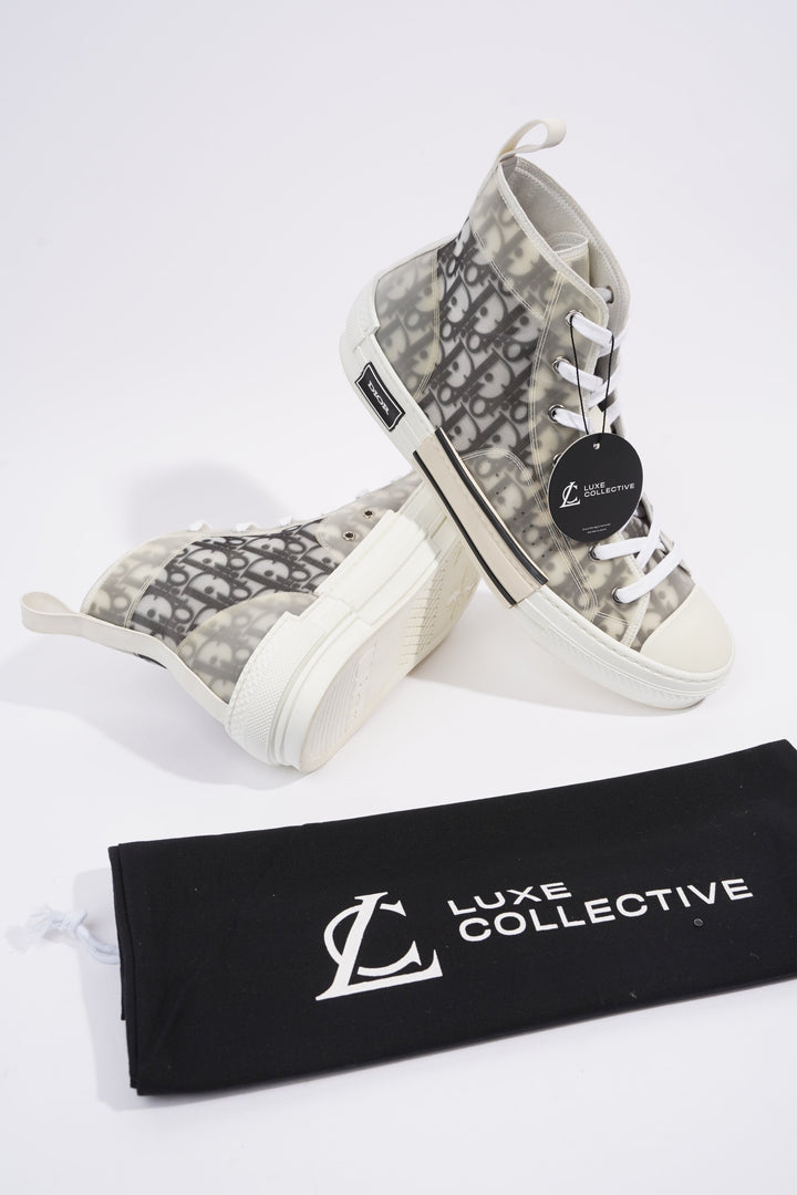 Christian Dior B23 Hightops White / Black Oblique Canvas EU 44 UK 10