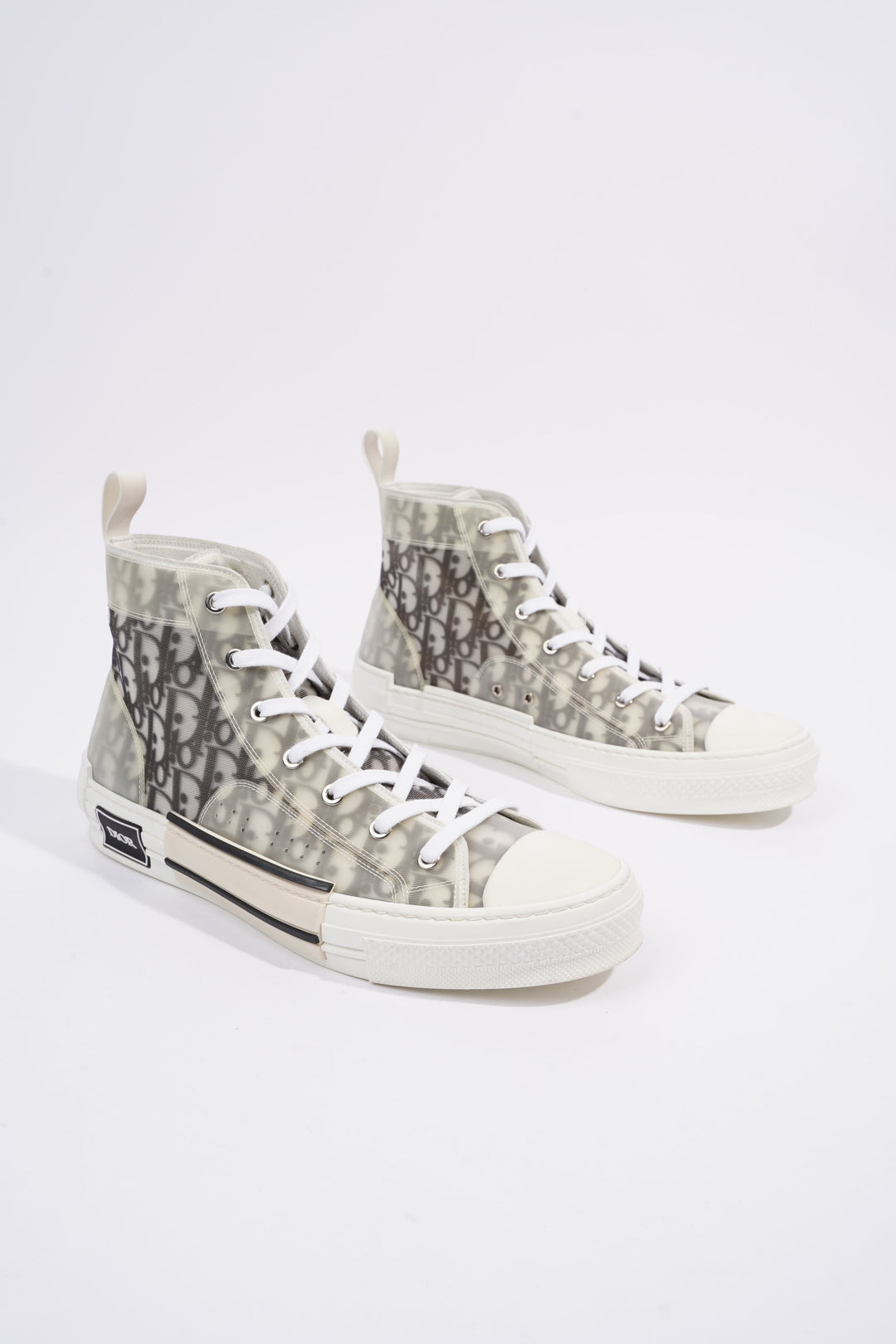 Christian Dior B23 Hightops White / Black Oblique Canvas EU 44 UK 10