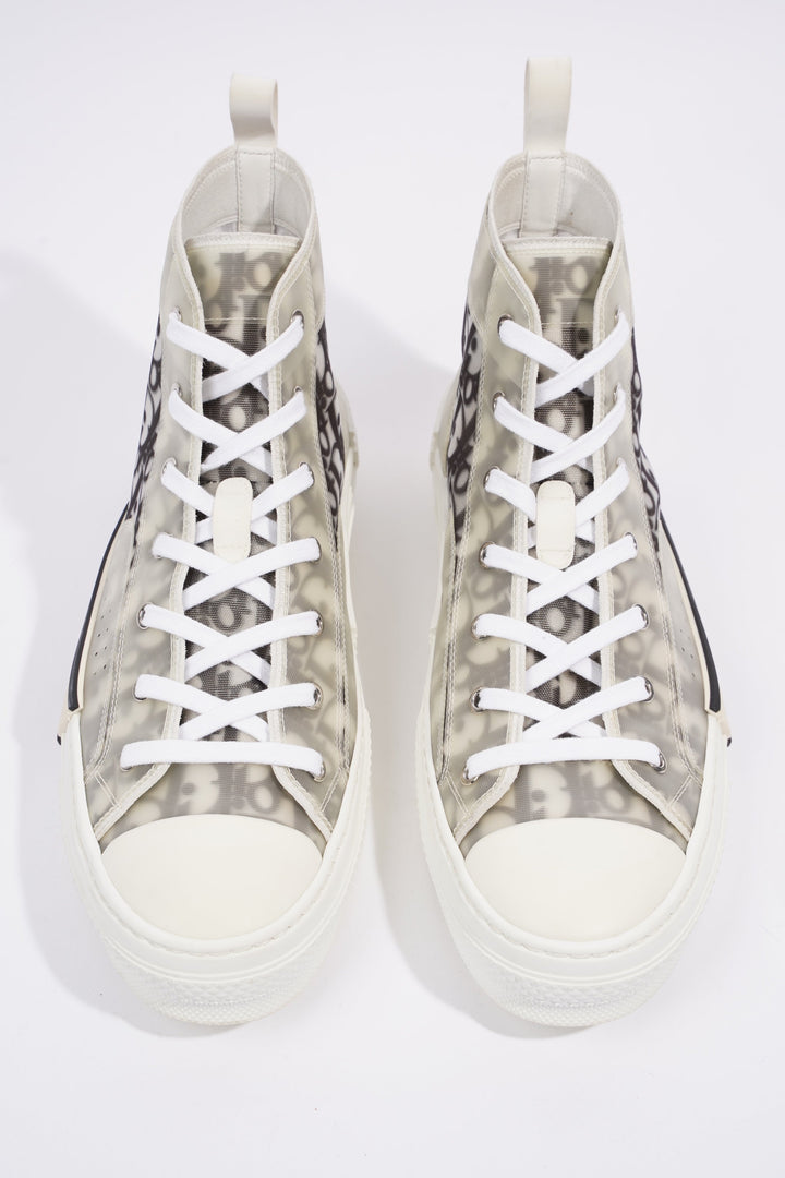 Christian Dior B23 Hightops White / Black Oblique Canvas EU 44 UK 10