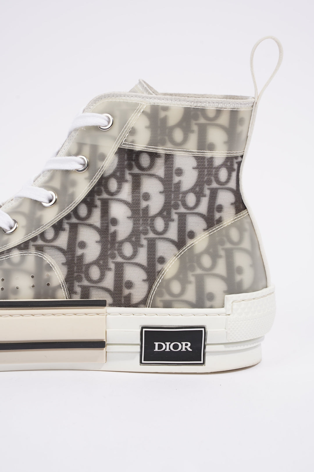 Christian Dior B23 Hightops White / Black Oblique Canvas EU 44 UK 10