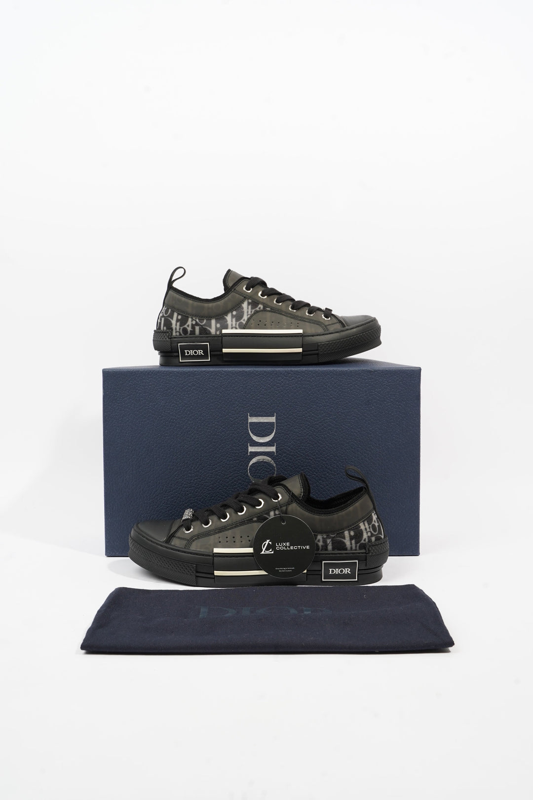 Christian Dior B23 Low Top Black Oblique Canvas EU 38 UK 5