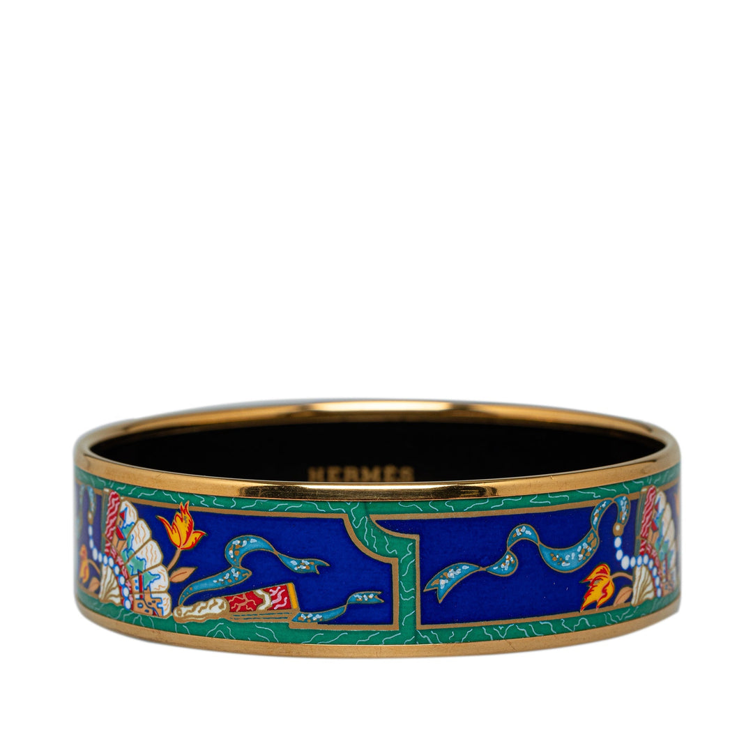 Hermes Wide Enamel Bangle Costume Bracelet