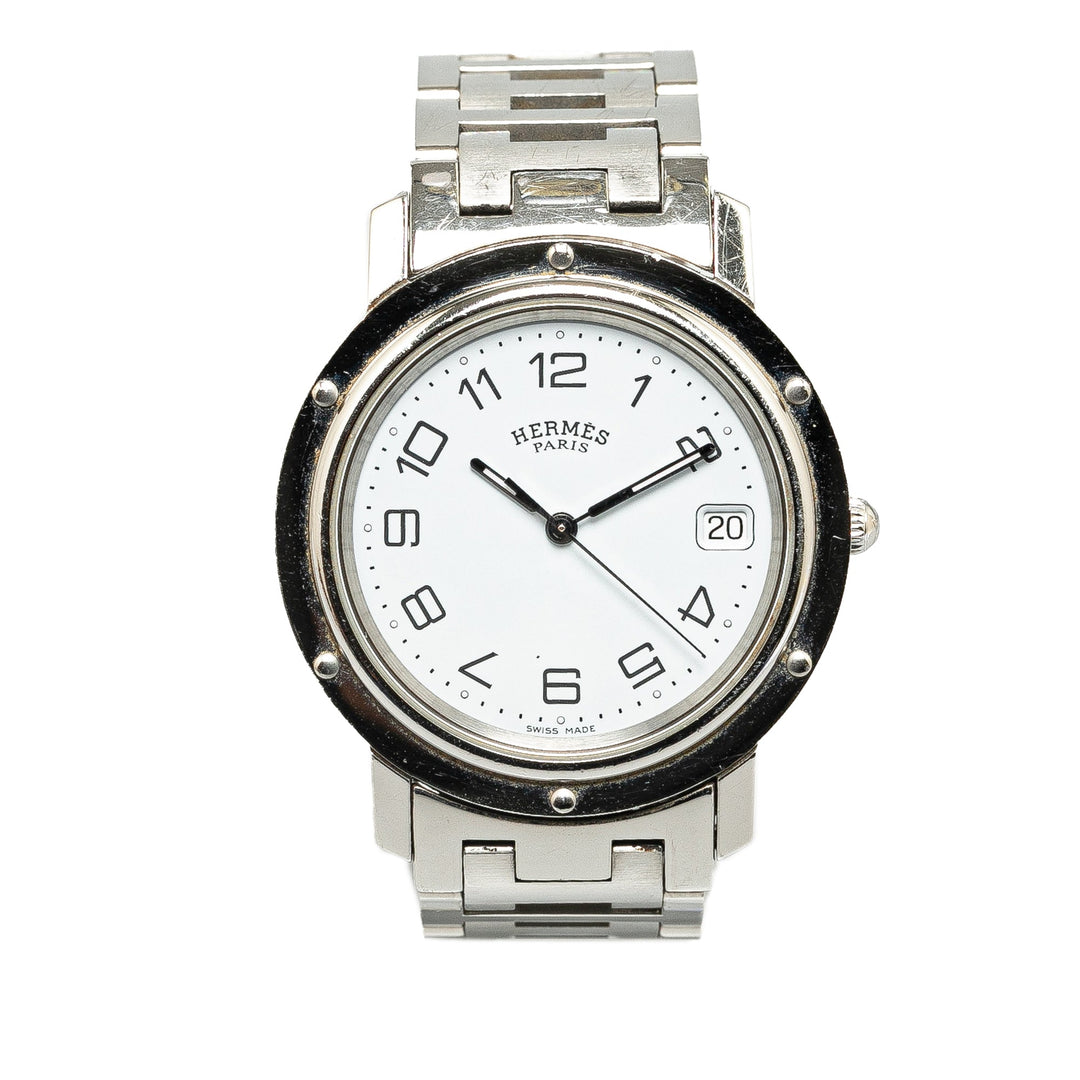 Hermes Quartz Stainless Steel Clipper Watch