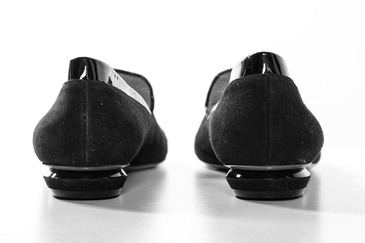 Nicholas Kirkwood Black Suede Glitter Cap Toe Loafers SZ 37 Sale