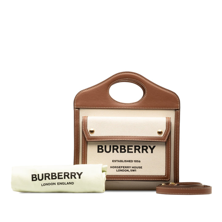 BURBERRY Mini Canvas Pocket Bag