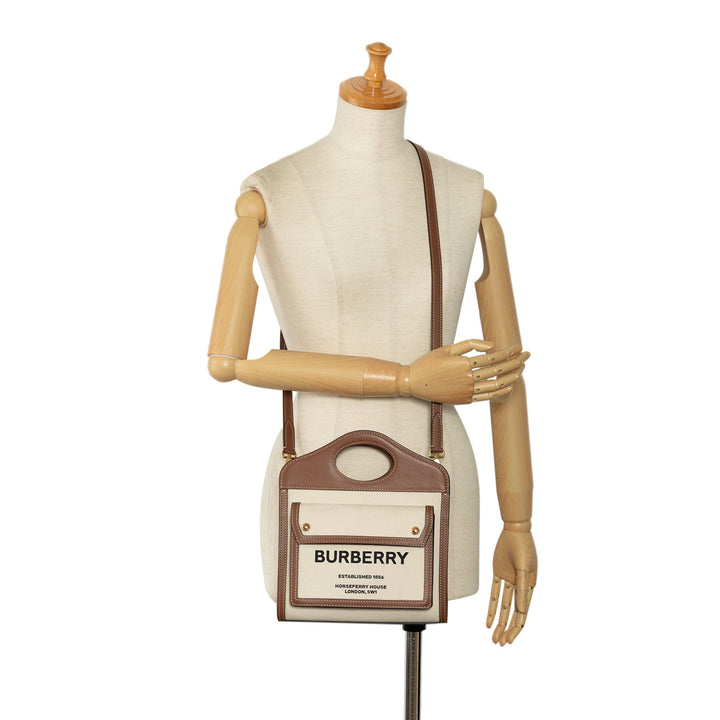 BURBERRY Mini Canvas Pocket Bag
