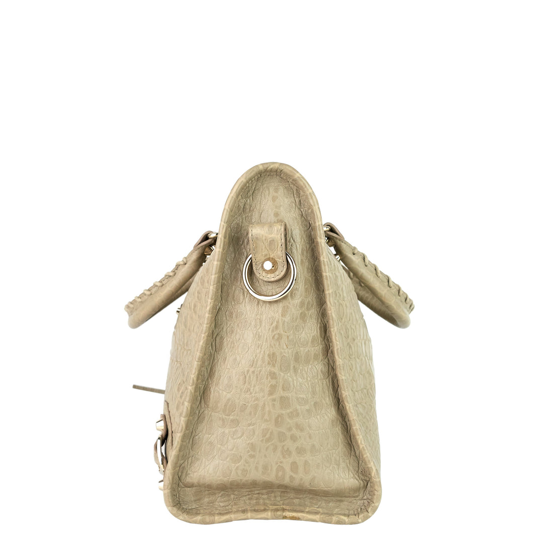 Top Quality Balenciaga Classic City Croc-Embossed Agneau Leather Bag