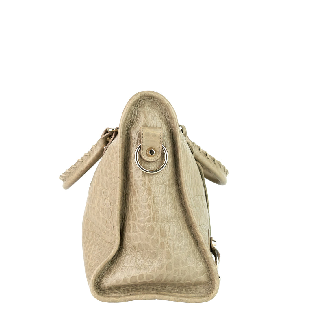 Top Quality Balenciaga Classic City Croc-Embossed Agneau Leather Bag