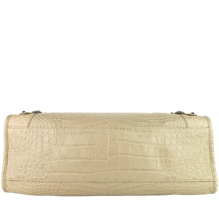 Top Quality Balenciaga Classic City Croc-Embossed Agneau Leather Bag