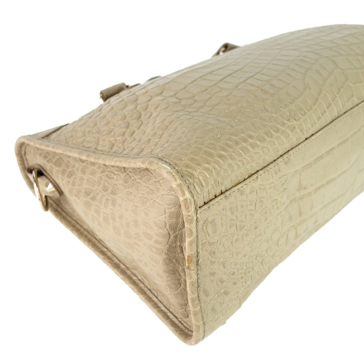 Top Quality Balenciaga Classic City Croc-Embossed Agneau Leather Bag