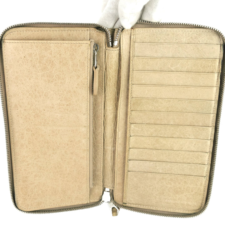Top Quality Balenciaga Long Zipper Agneau Leather Wallet