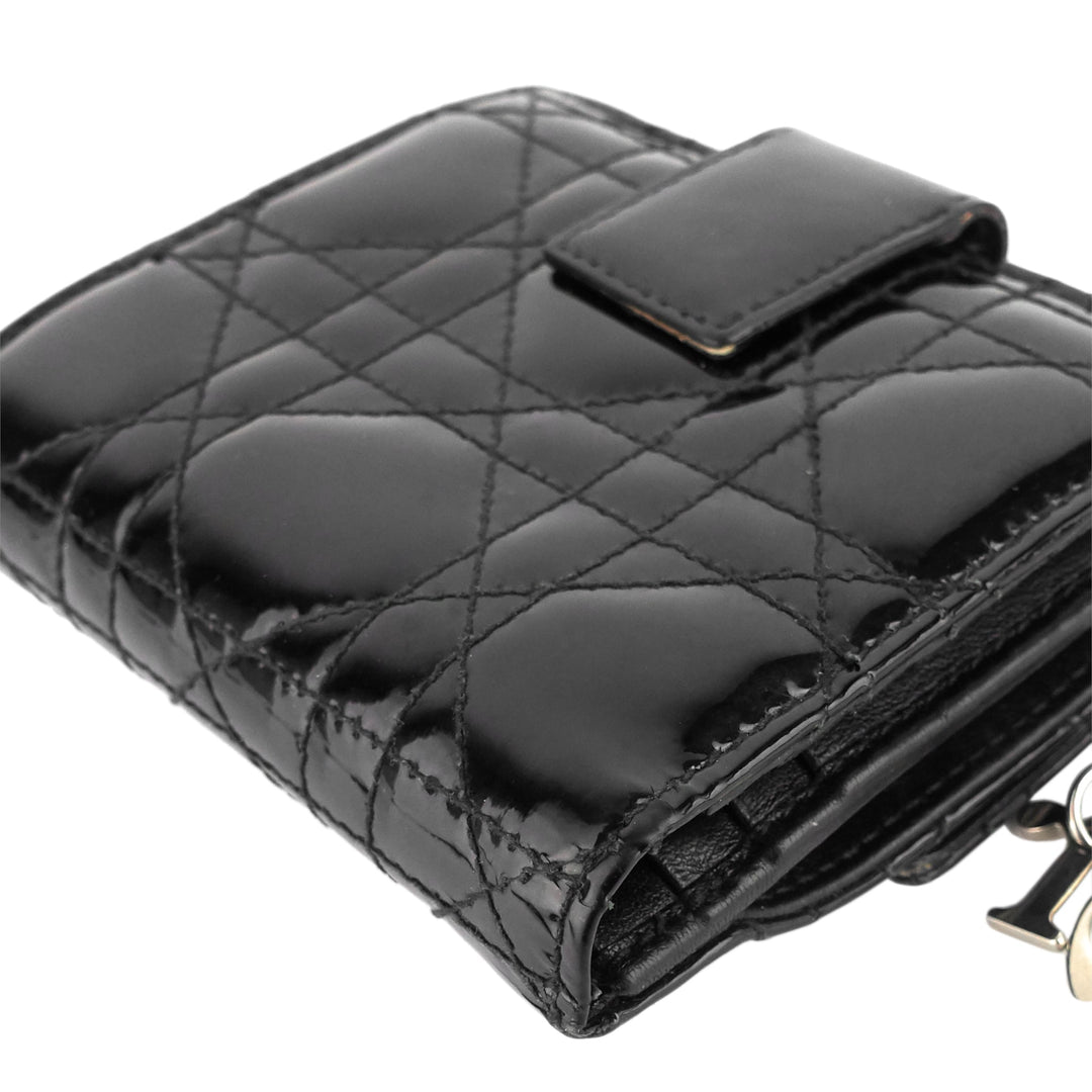 Top quality Dior Patent Leather Cannage Quilted Wallet