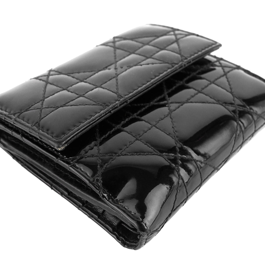 Top quality Dior Patent Leather Cannage Quilted Wallet