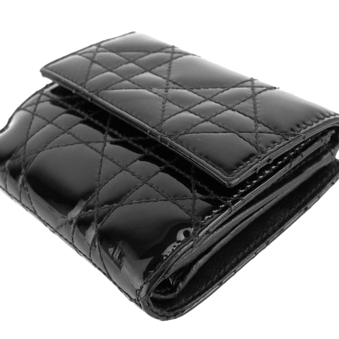 Top quality Dior Patent Leather Cannage Quilted Wallet