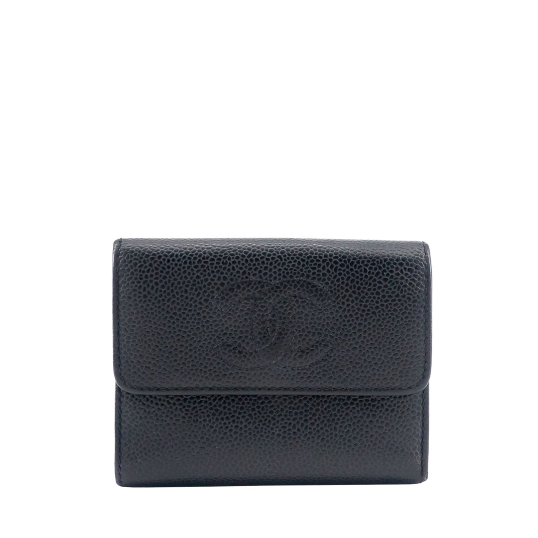 Top Quality Chanel CC Timeless Trifold Caviar Leather Wallet