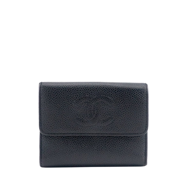 Top Quality Chanel CC Timeless Trifold Caviar Leather Wallet