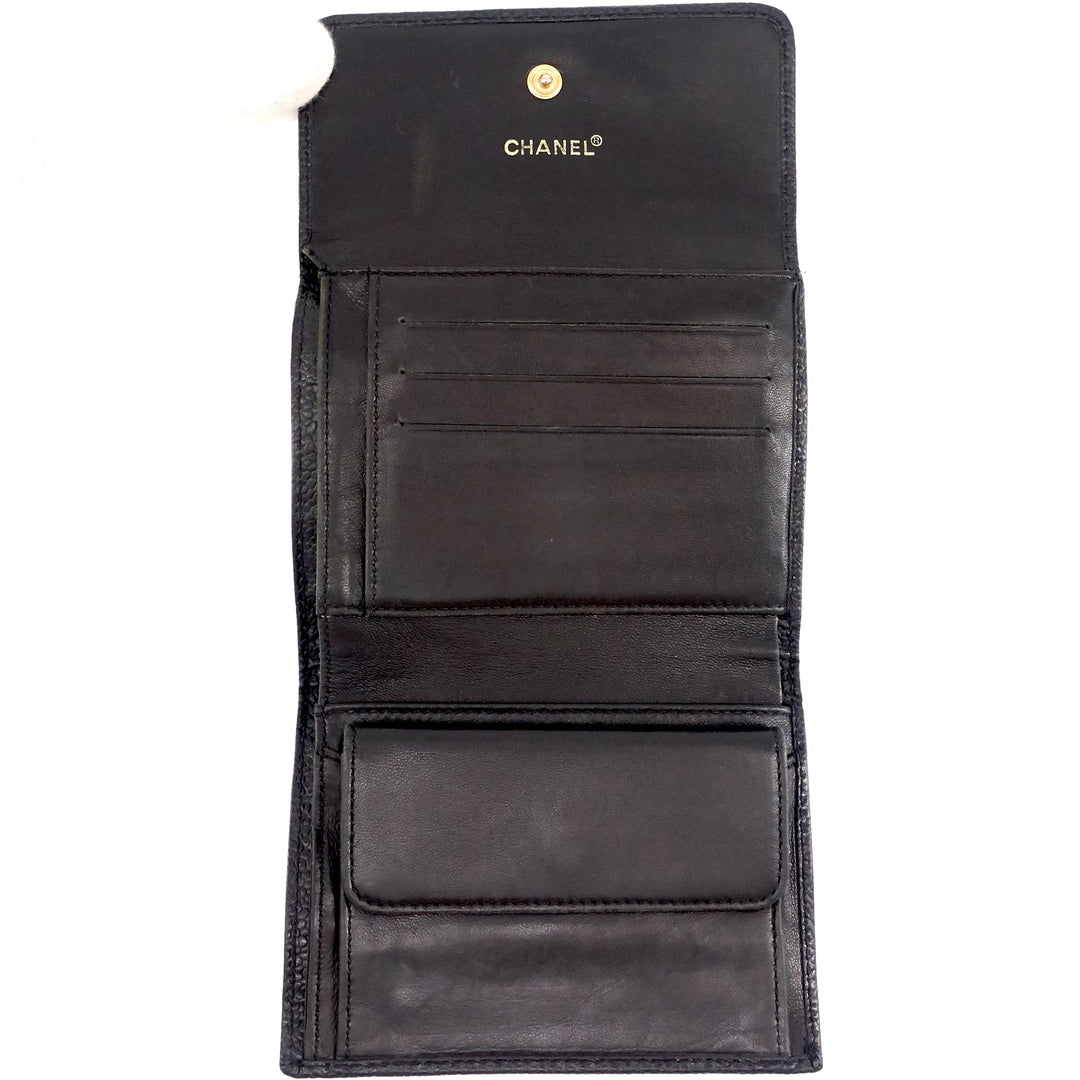 Top Quality Chanel CC Timeless Trifold Caviar Leather Wallet