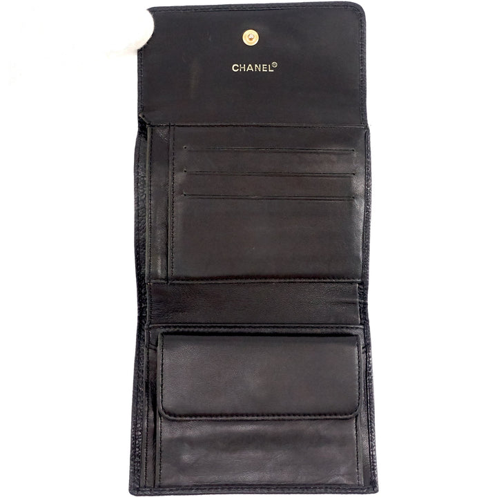 Top Quality Chanel CC Timeless Trifold Caviar Leather Wallet