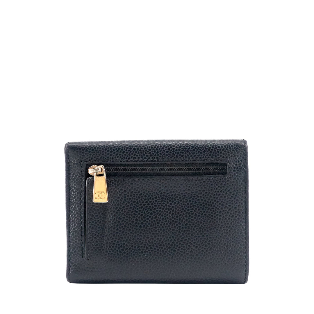 Top Quality Chanel CC Timeless Trifold Caviar Leather Wallet