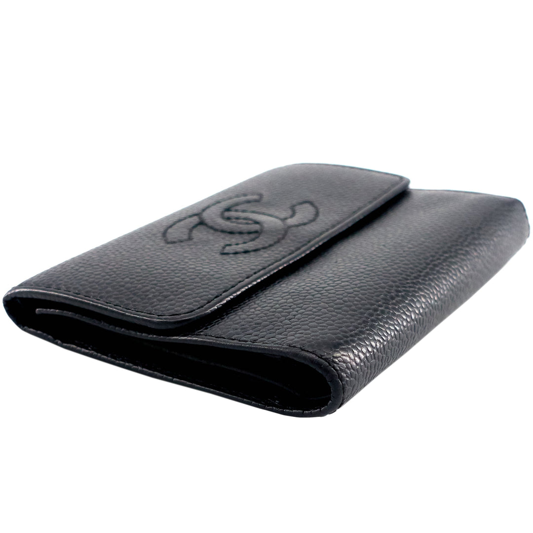 Top Quality Chanel CC Timeless Trifold Caviar Leather Wallet