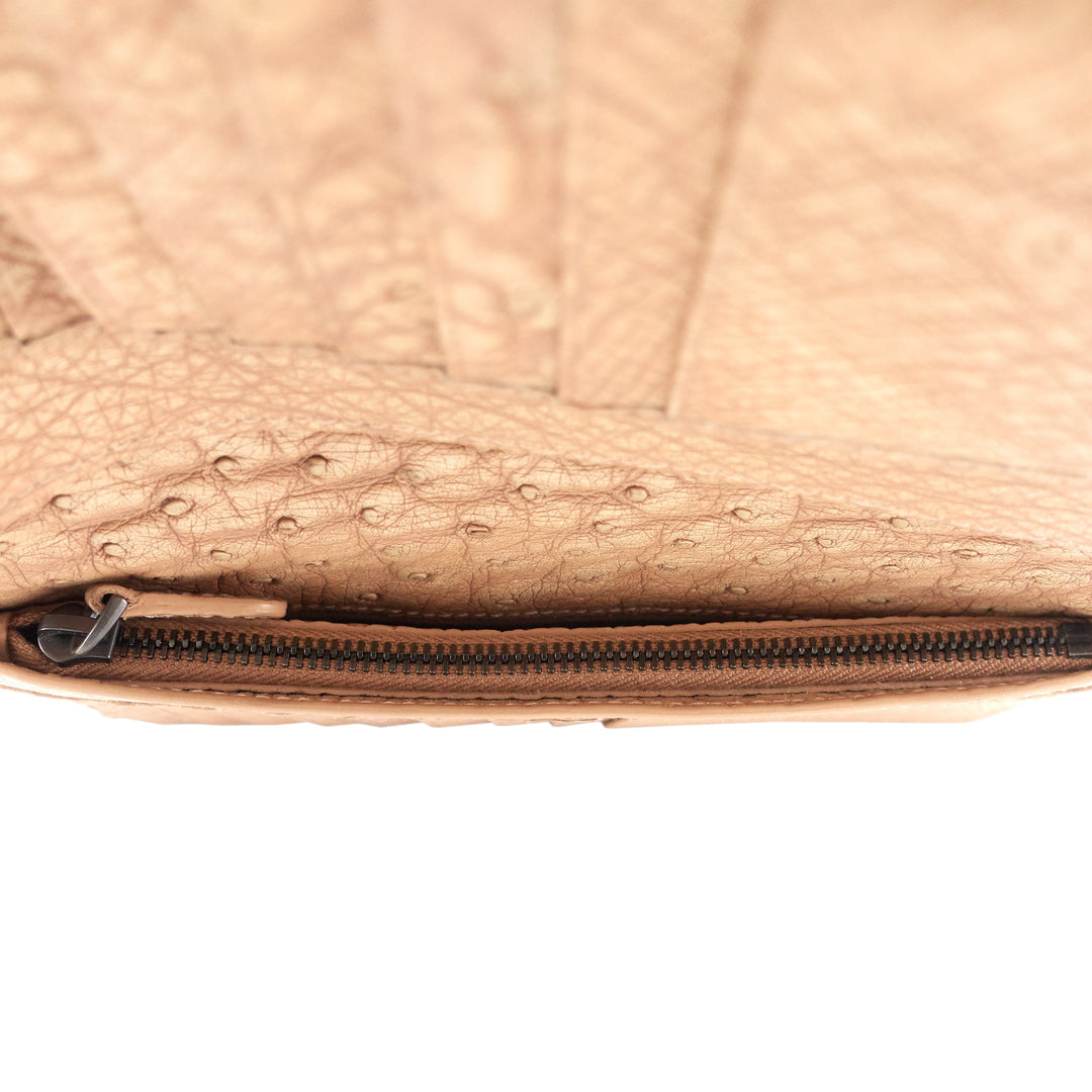 Bottega veneta Intrecciato Ostrich Leather Long Wallet