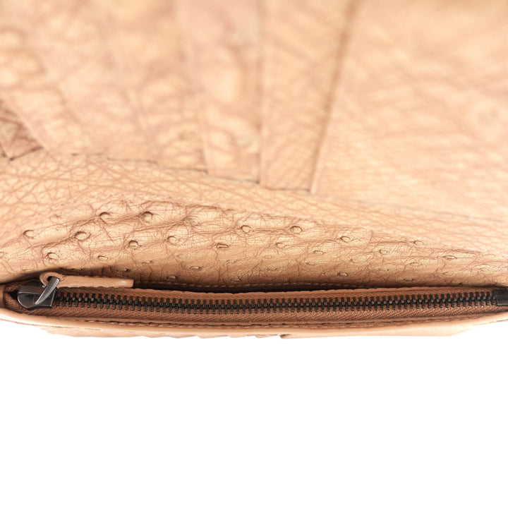 Bottega veneta Intrecciato Ostrich Leather Long Wallet