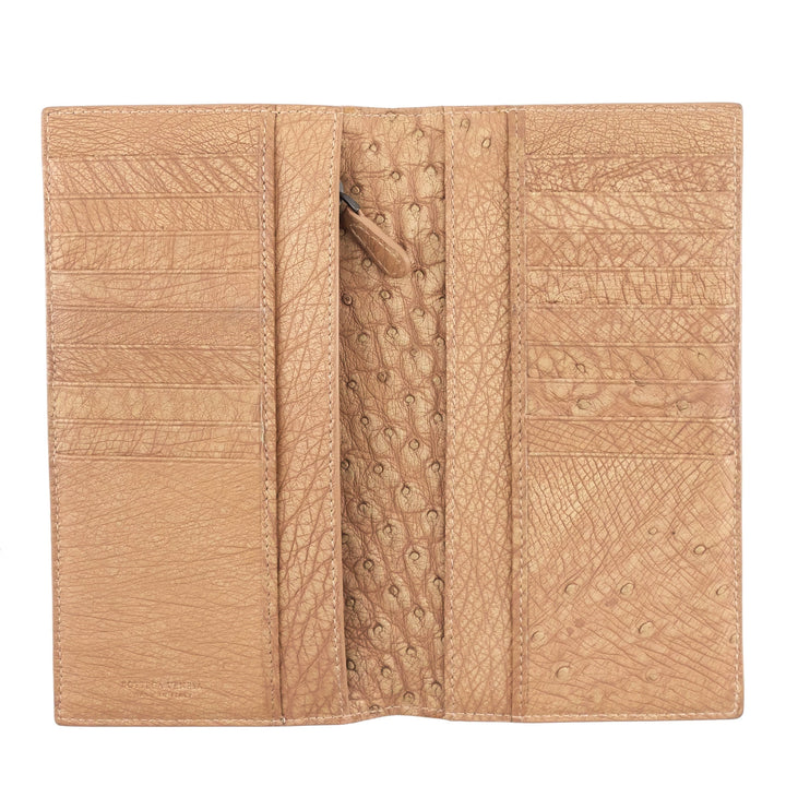 Bottega veneta Intrecciato Ostrich Leather Long Wallet