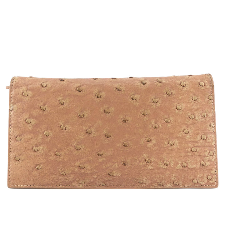 Bottega veneta Intrecciato Ostrich Leather Long Wallet
