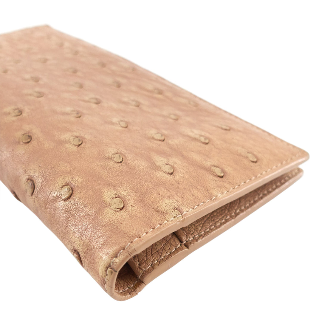 Bottega veneta Intrecciato Ostrich Leather Long Wallet