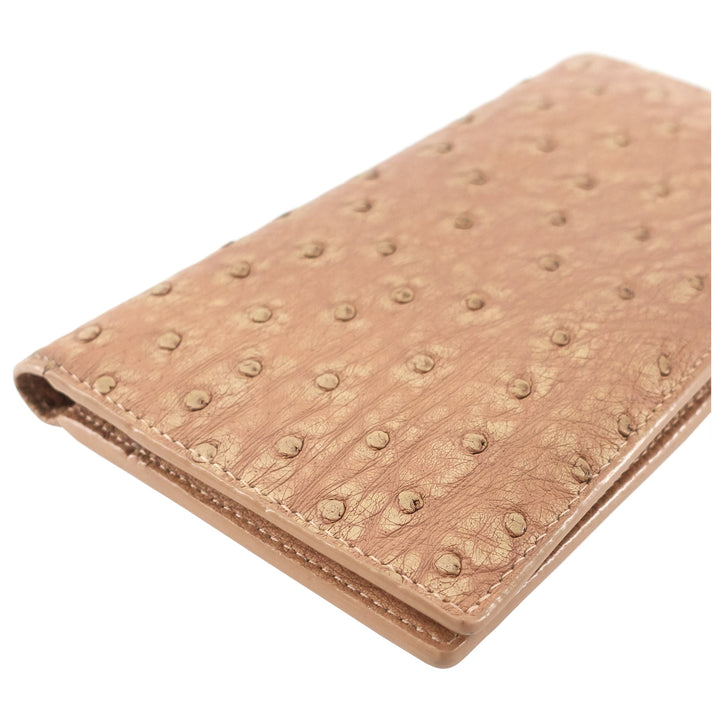 Bottega veneta Intrecciato Ostrich Leather Long Wallet
