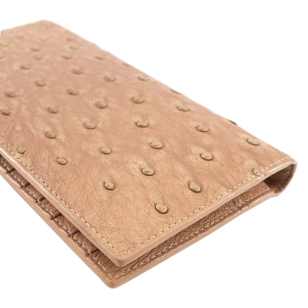 Bottega veneta Intrecciato Ostrich Leather Long Wallet