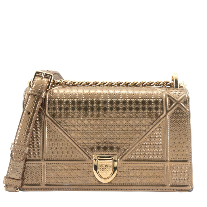 Top quality Dior Top quality Diorama Medium Metallic Micro Cannage Flap Bag