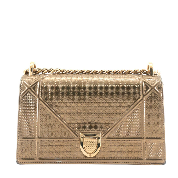 Top quality Dior Top quality Diorama Medium Metallic Micro Cannage Flap Bag