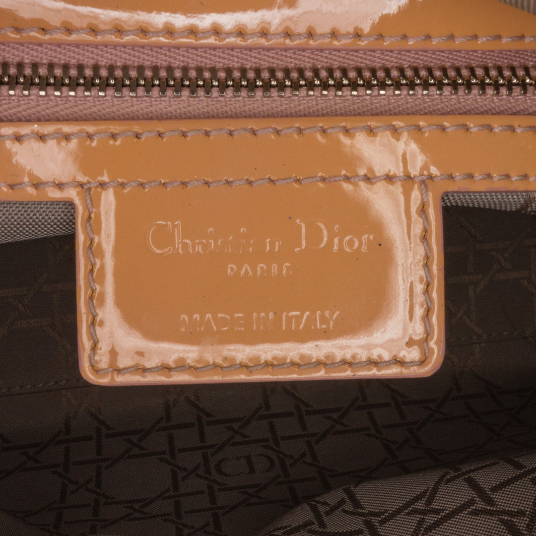 Top quality Dior Lady Top quality Dior Medium Light Orange Cannage Quilted Patent Leather