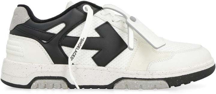 SLIM OUT OF OFFICE LEATHER AND FABRIC LOW-TOP SNEAKERS