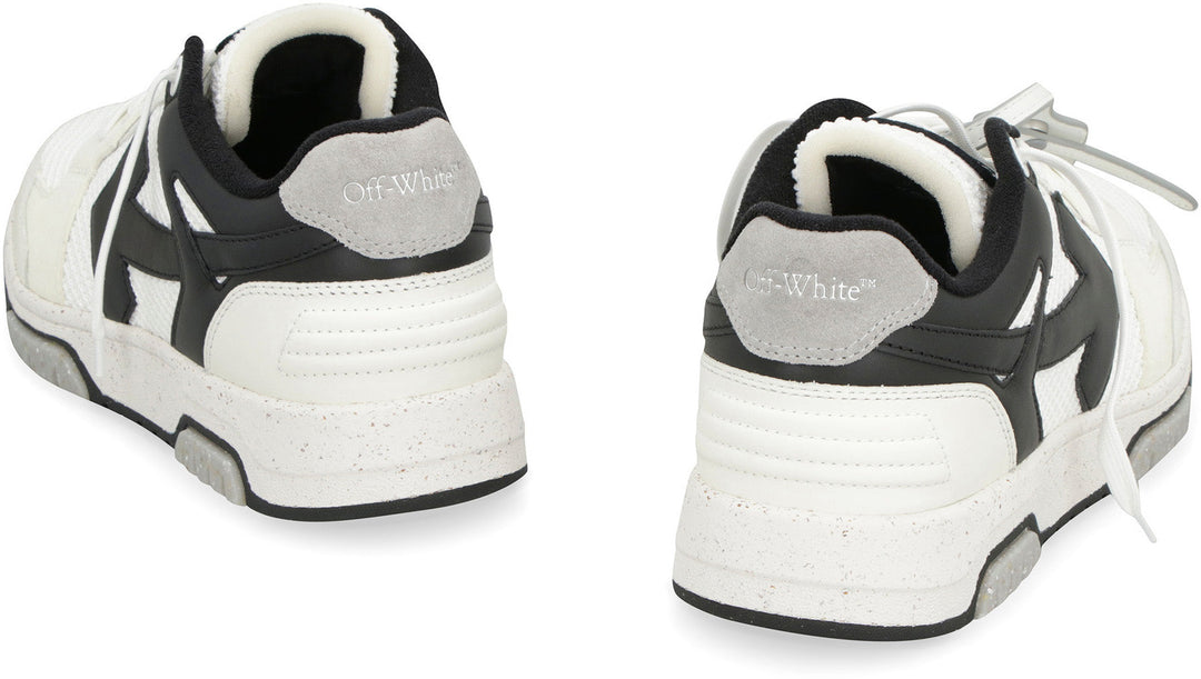 SLIM OUT OF OFFICE LEATHER AND FABRIC LOW-TOP SNEAKERS