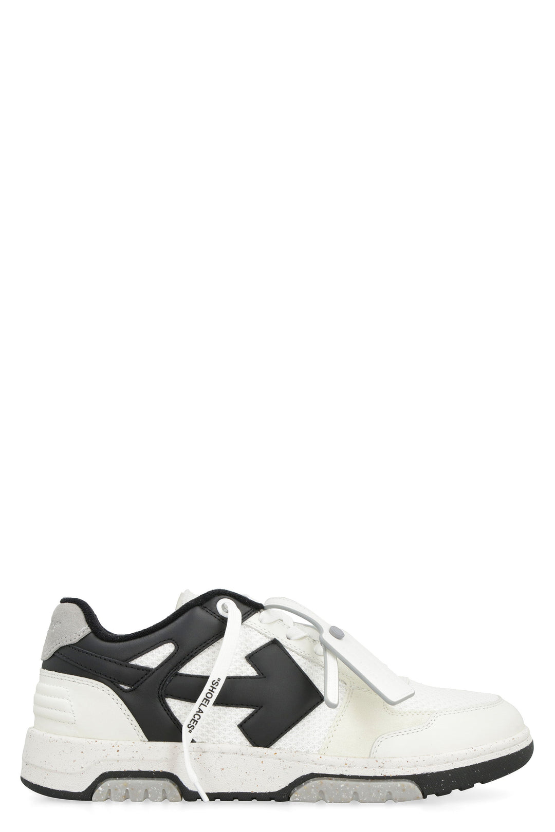 SLIM OUT OF OFFICE LEATHER AND FABRIC LOW-TOP SNEAKERS