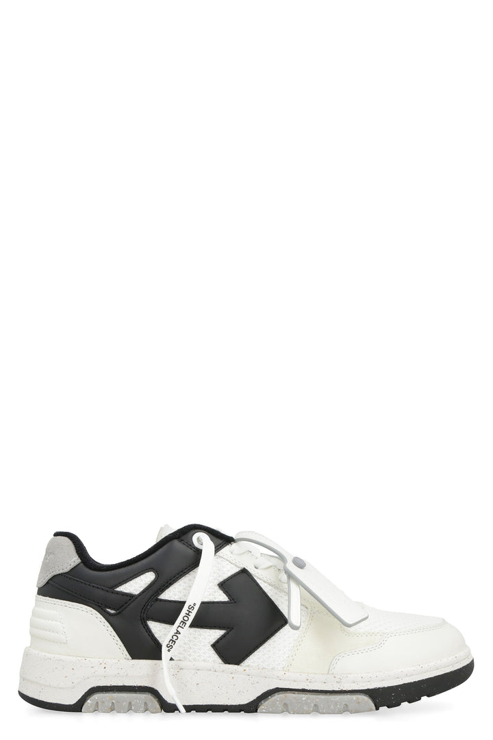 SLIM OUT OF OFFICE LEATHER AND FABRIC LOW-TOP SNEAKERS