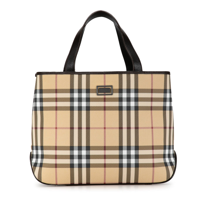 BURBERRY House Check Canvas Handbag