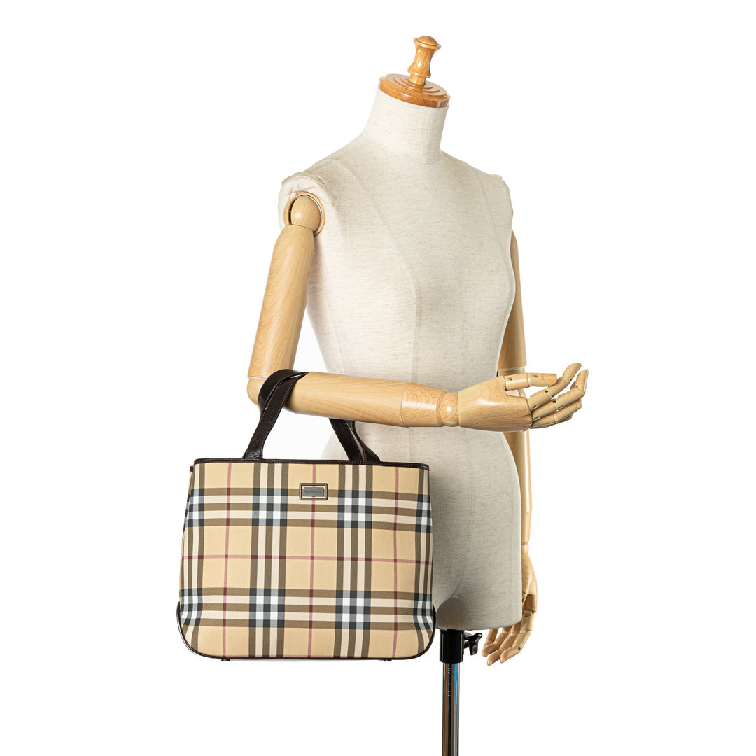 BURBERRY House Check Canvas Handbag