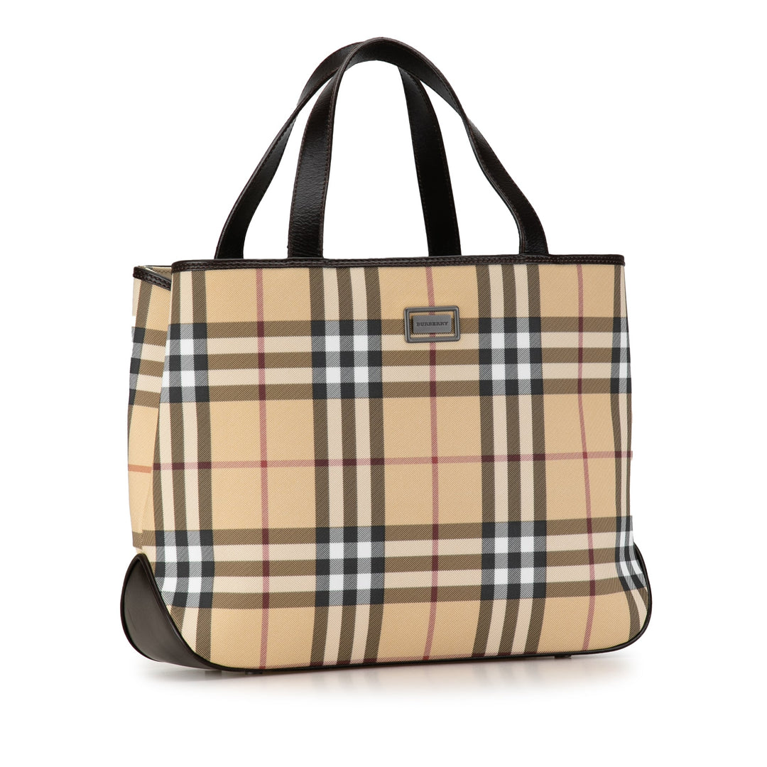 BURBERRY House Check Canvas Handbag