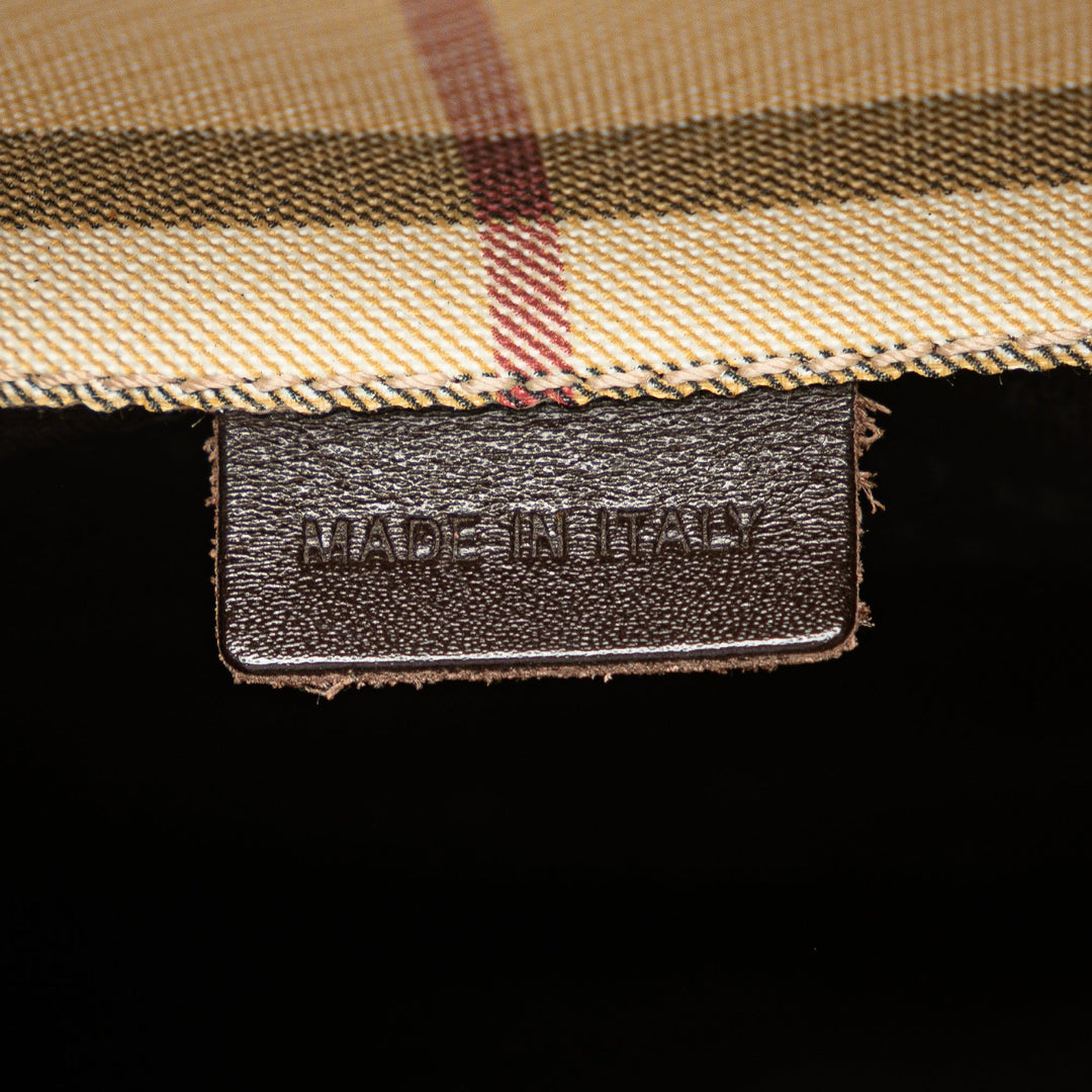 BURBERRY House Check Canvas Handbag
