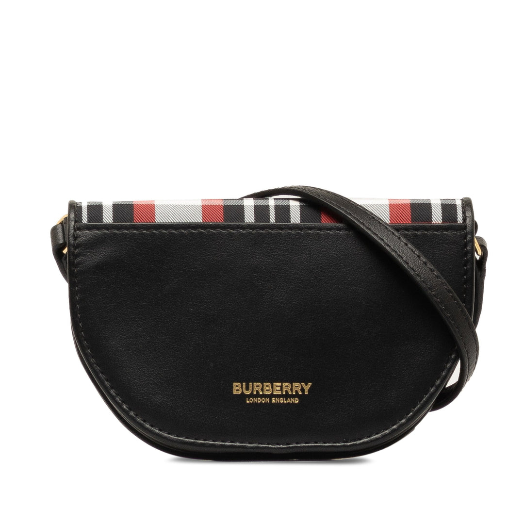 BURBERRY Olympia Micro Tartan Nylon and Leather Crossbody Crossbody Bag