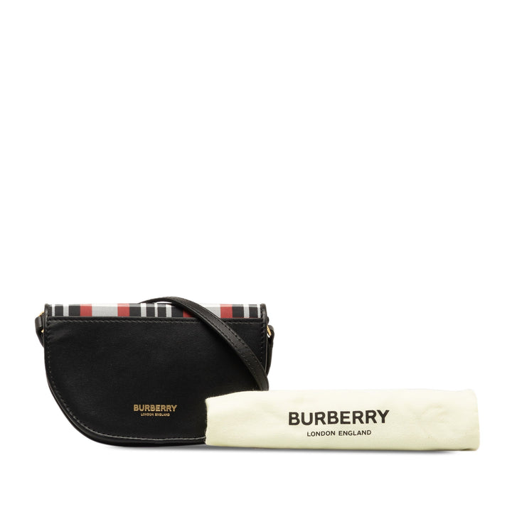 BURBERRY Olympia Micro Tartan Nylon and Leather Crossbody Crossbody Bag