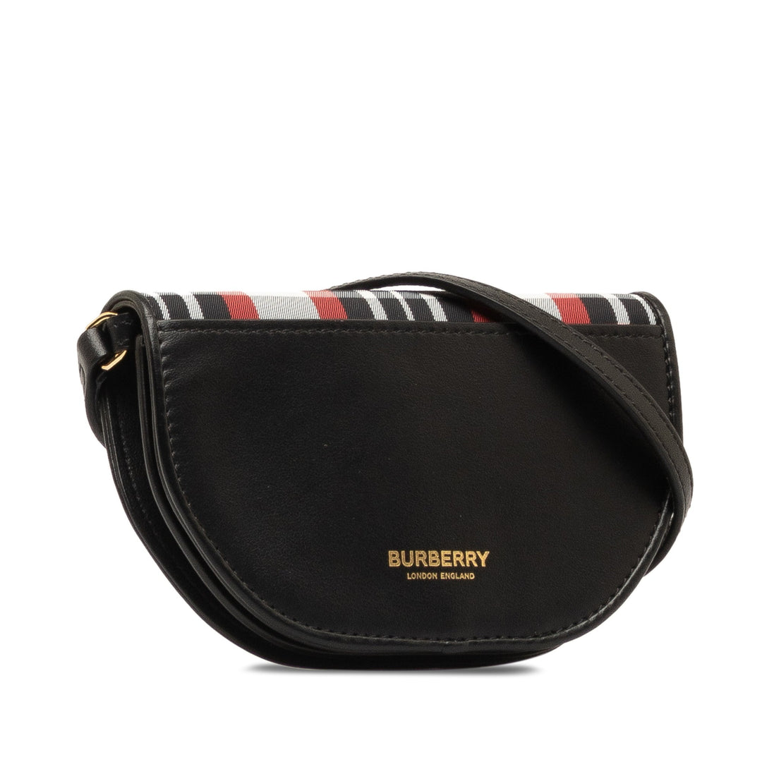 BURBERRY Olympia Micro Tartan Nylon and Leather Crossbody Crossbody Bag