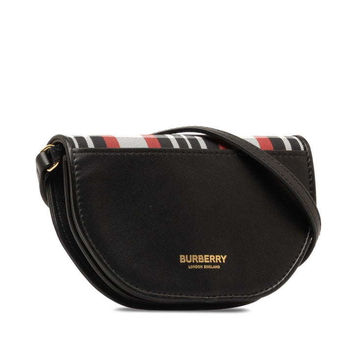 BURBERRY Olympia Micro Tartan Nylon and Leather Crossbody Crossbody Bag
